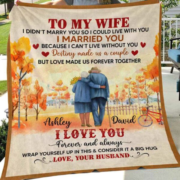 Fleece Blanket To My Wife Old Couple Personalized Fleece Blanket