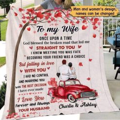 Fleece Blanket To My Wife Valentine Truck Personalized Fleece Blanket 60