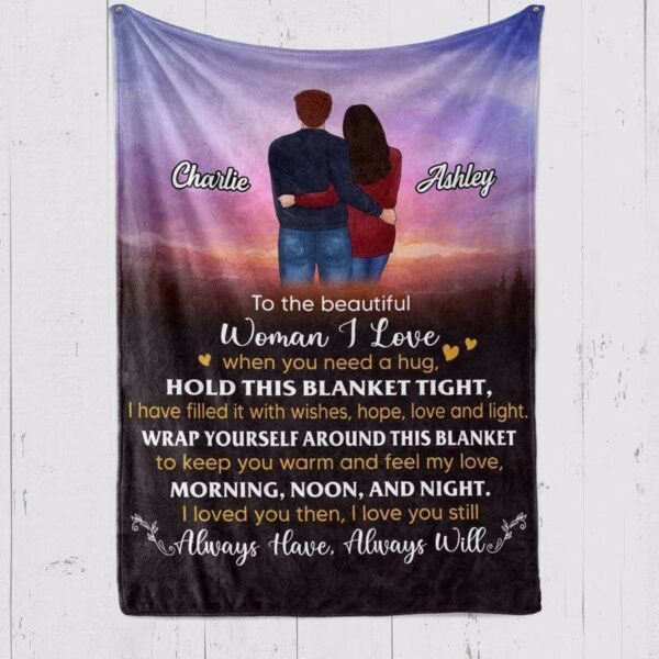 Fleece Blanket To The Beautiful Woman I Love Couple Personalized Fleece Blanket