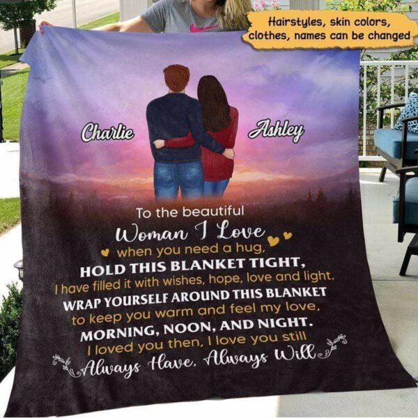 Fleece Blanket To The Beautiful Woman I Love Couple Personalized Fleece Blanket 60" x 80" - BEST SELLER