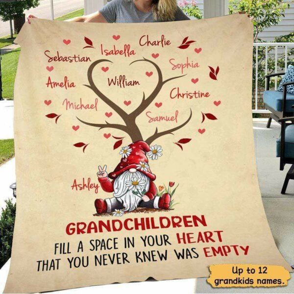 Fleece Blanket Tree Name Gnome Grandma Personalized Fleece Blanket 30" x 40"