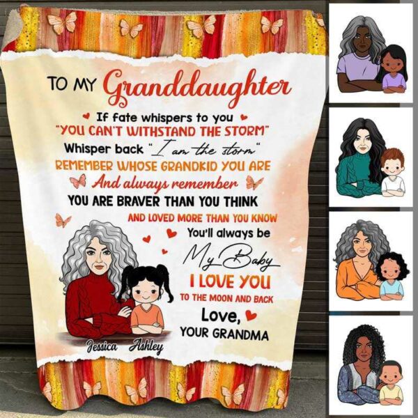Fleece Blanket Whose Grandkid You Are Grandma Personalized Fleece Blanket 30" x 40"