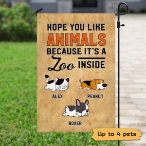 Garden Flag A Zoo Inside Dogs Cats Personalized Garden Flag 12"x18"