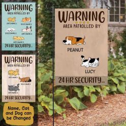 Garden Flag Area Patrolled By Dogs And Cats Personalized Garden Flag 12