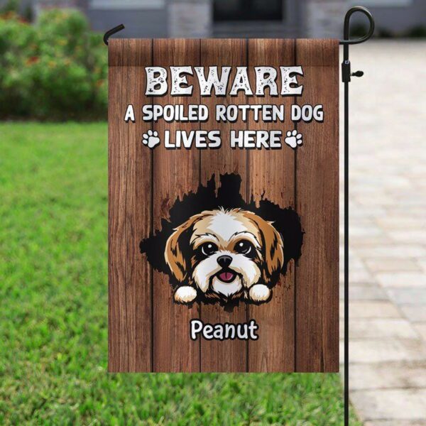 Garden Flag Peeking Dogs Hole Personalized Garden Flag 12"x18"