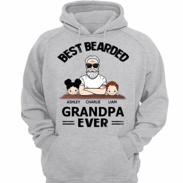 Hoodie & Sweatshirts Best Bearded Dad Grandpa Ever Personalized Hoodie Sweatshirt Hoodie / Ash Hoodie / S