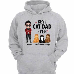 Hoodie & Sweatshirts Best Cat Dad Mom Ever Doll Personalized Hoodie Sweatshirt Hoodie / Ash Hoodie / S