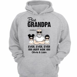Hoodie & Sweatshirts Best Grandpa Grandkids Personalized Hoodie Sweatshirt Hoodie / Ash Hoodie / S