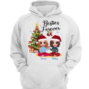 Hoodie & Sweatshirts Besties Christmas Tree Personalized Hoodie Sweatshirt Hoodie / White Hoodie / S