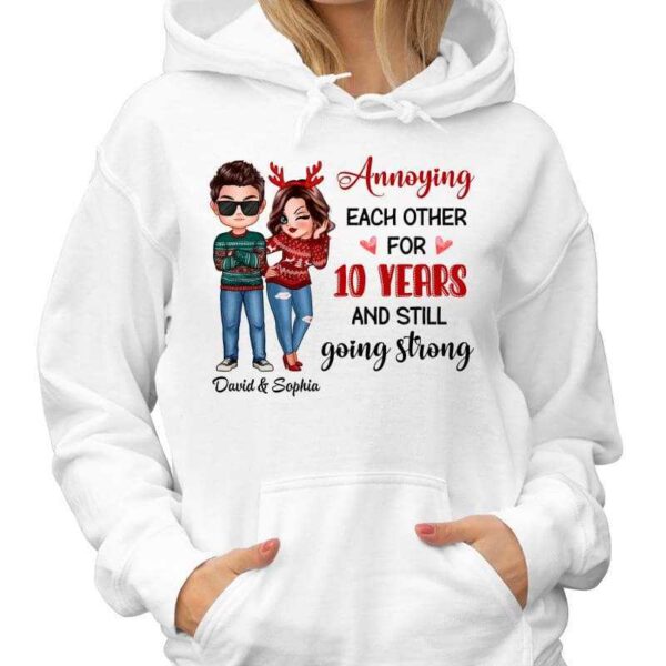 Hoodie & Sweatshirts Chibi Couple Annoying Each Other Personalized Hoodie Sweatshirt