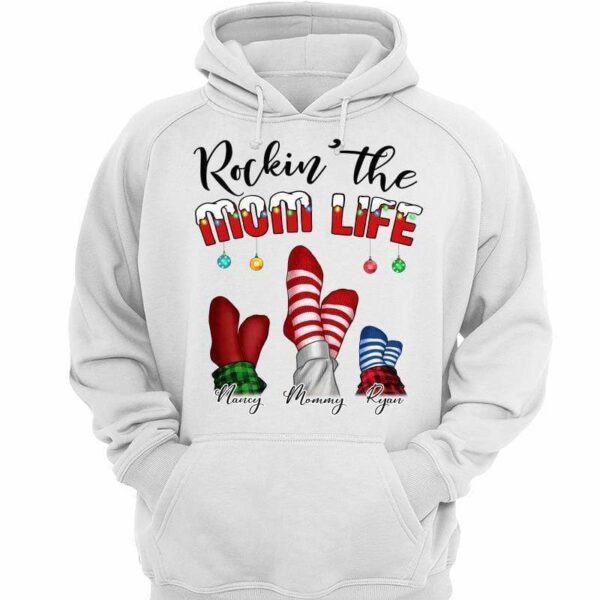 Hoodie & Sweatshirts Christmas Mom Daughter Son Personalized Hoodie Sweatshirt Hoodie / White Hoodie / S