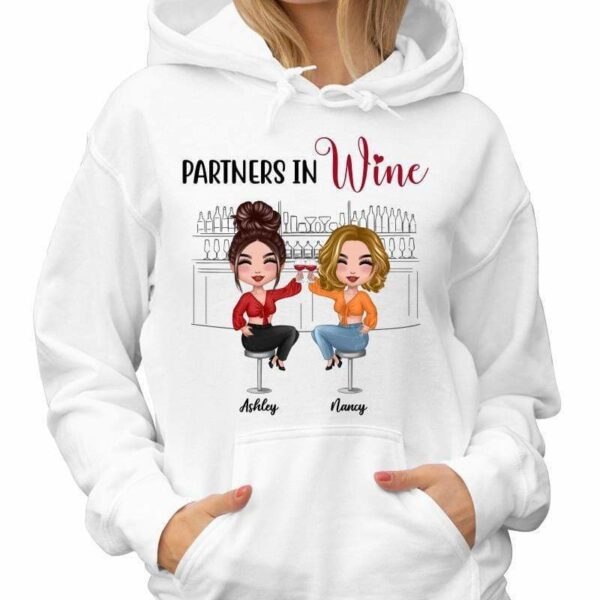 Hoodie & Sweatshirts Doll Besties Partners In Wine Personalized Hoodie Sweatshirt