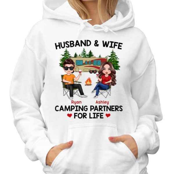 Hoodie & Sweatshirts Doll Couple Husband And Wife Camping Partners For Life Personalized Hoodie Sweatshirt