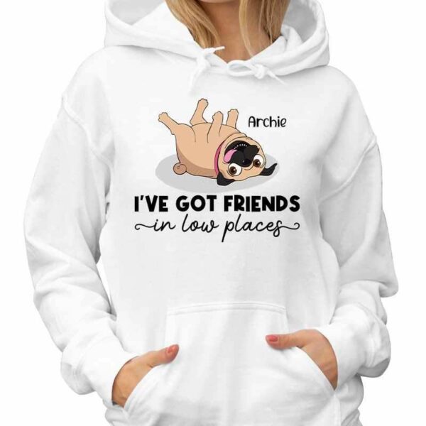 Hoodie & Sweatshirts Got Friends In Low Places Pug Personalized Hoodie Sweatshirt