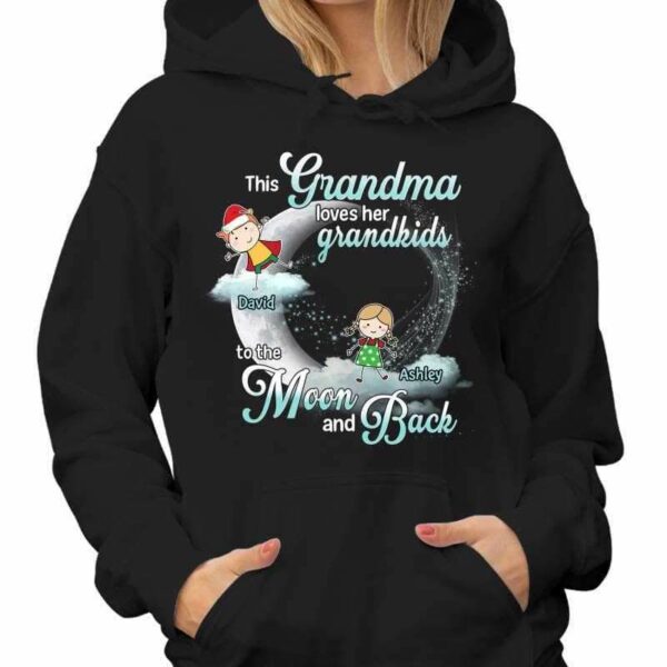 Hoodie & Sweatshirts Grandma Loves Her Grandkids Personalized Hoodie Sweatshirt