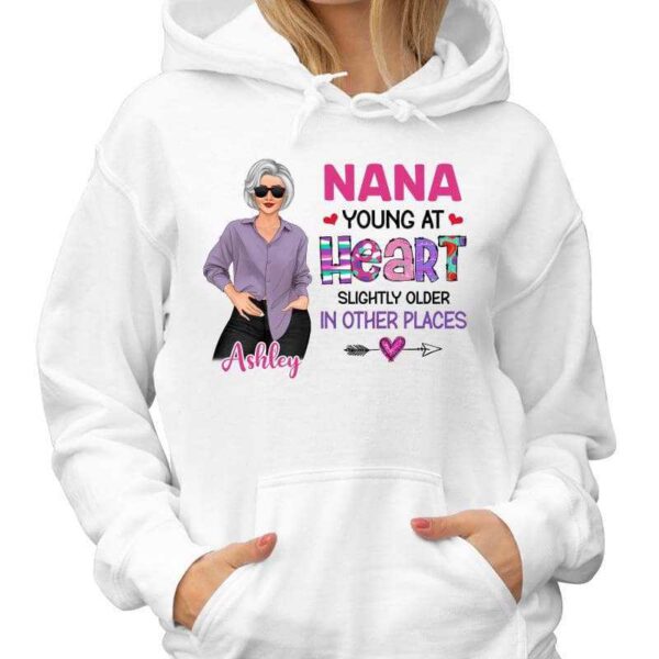 Hoodie & Sweatshirts Grandma Young At Heart Personalized Hoodie Sweatshirt