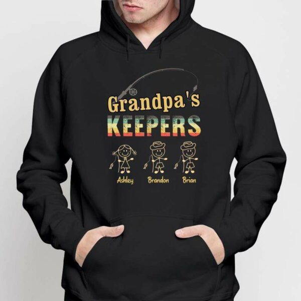 Hoodie & Sweatshirts Grandpa Keepers Stick Figure Personalized Hoodie Sweatshirt