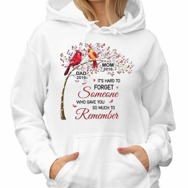 Hoodie & Sweatshirts Hard To Forget Cardinals Berry Tree Memorial Personalized Hoodie Sweatshirt