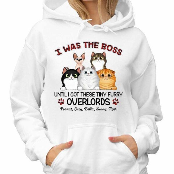 Hoodie & Sweatshirts I Was The Boss Until I Got Cats Personalized Hoodie Sweatshirt