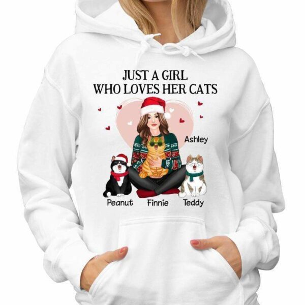 Hoodie & Sweatshirts Just A Girl And Her Cats Personalized Hoodie Sweatshirt