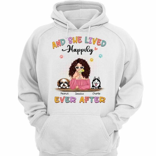 Hoodie & Sweatshirts Lived Happily Ever After With Cats Dogs Personalized Hoodie Sweatshirt