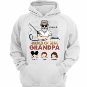 Hoodie & Sweatshirts Old Man Fishing Grandpa Personalized Hoodie Sweatshirt Hoodie / White Hoodie / S