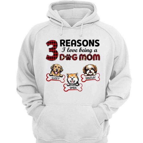 Hoodie & Sweatshirts Reasons Loving Being Dog Mom Personalized Hoodie Sweatshirt Hoodie / White Hoodie / S
