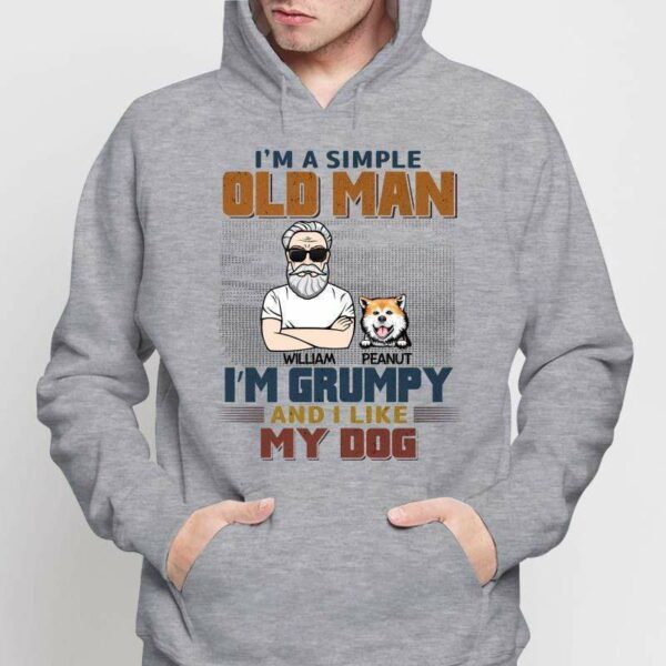 Hoodie & Sweatshirts Simple Old Man Like Dogs Personalized Hoodie Sweatshirt (Light Color)