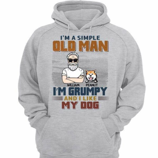 Hoodie & Sweatshirts Simple Old Man Like Dogs Personalized Hoodie Sweatshirt (Light Color) Hoodie / Ash Hoodie / S