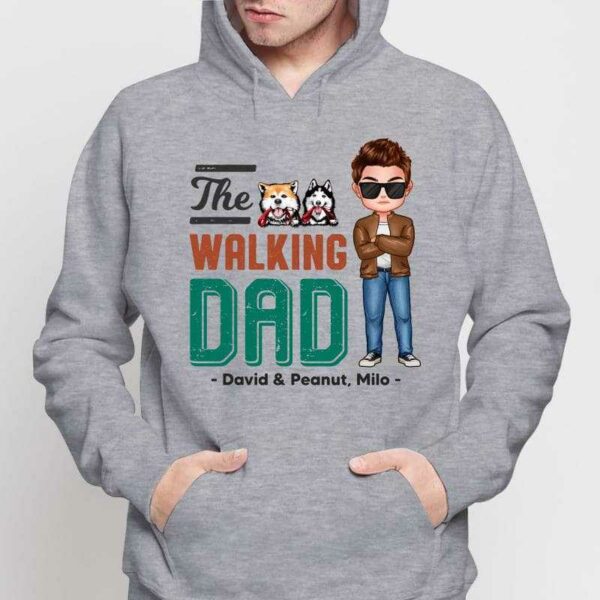 Hoodie & Sweatshirts The Walking Dad Man & Peeking Dog Personalized Hoodie Sweatshirt