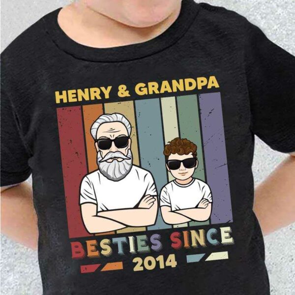 Kid Apparel Grandson & Grandpa Besties Since Personalized Youth Shirt