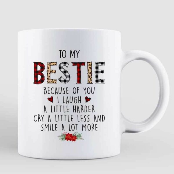 Mug Leopard Checkered Christmas Fashion Besties Personalized Mug