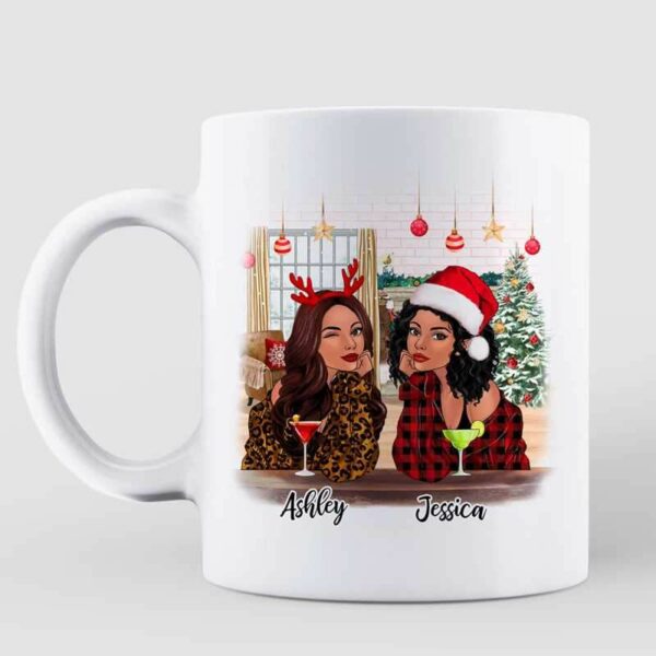 Mug Leopard Checkered Christmas Fashion Besties Personalized Mug