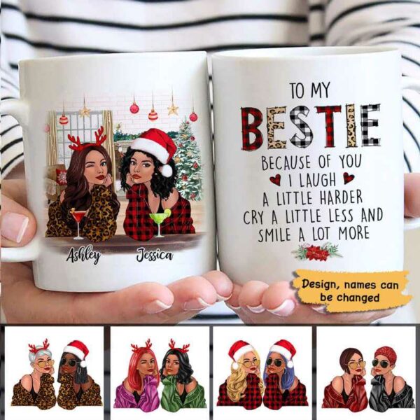 Mug Leopard Checkered Christmas Fashion Besties Personalized Mug Ceramic Mug / White / 11oz