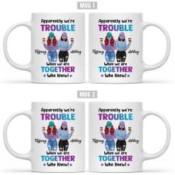 Mug Set Set 2 Mugs: Modern Besties Trouble Together Personalized Mug (SAVE 30%) 11oz