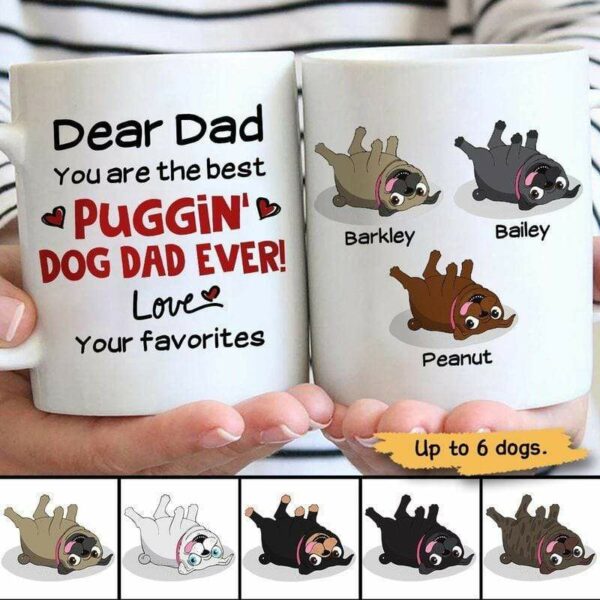 Mugs Best Puggin‘ Dog Mom Ever Personalized Coffee Mug 11oz