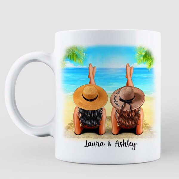 Mugs Besties At Beach Summer Personalized Coffee Mug 11oz