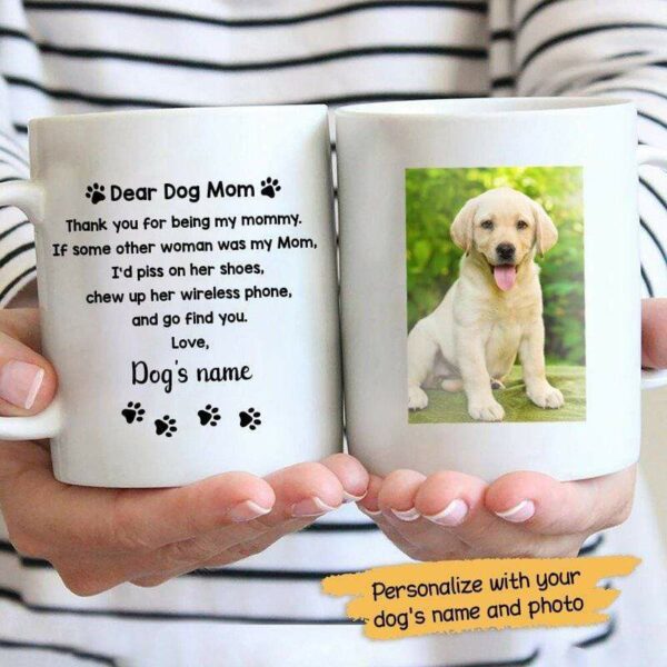 Mugs Dear Dog Mom Photo Personalized Mug 11oz