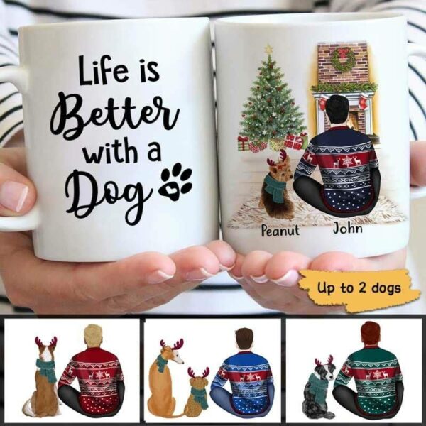 Mugs Dog Dad Life Is Better With Dogs Christmas Personalized Coffee Mug 11oz