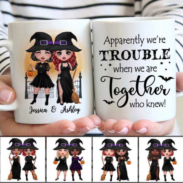Mugs Halloween Witches Doll Besties Personalized Coffee Mug 11oz