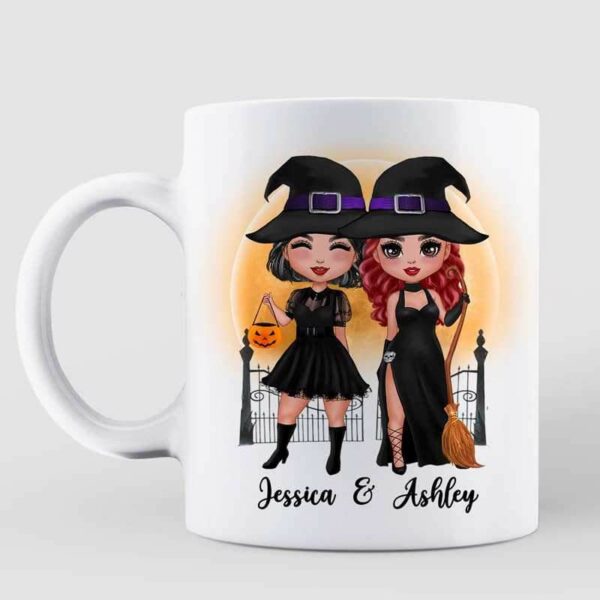 Mugs Halloween Witches Doll Besties Personalized Coffee Mug 11oz
