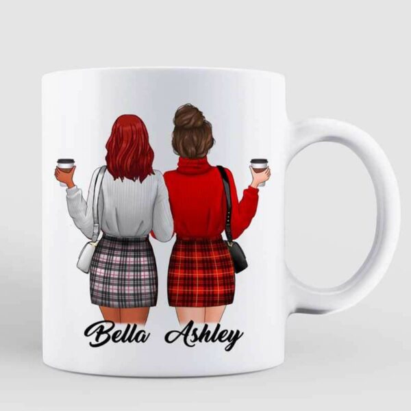 Mugs Long Distance State Outline Besties Checkered Pattern Personalized Mug 11oz