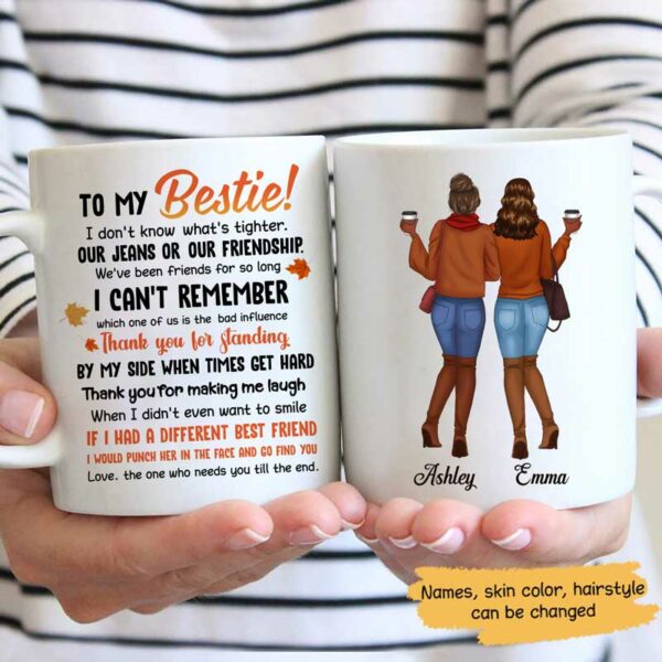 Mugs To My Bestie Back Side Personalized Coffee Mug 11oz