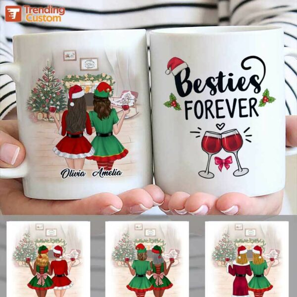 Mugs Wine Besties Christmas Personalized Coffee Mug 11oz
