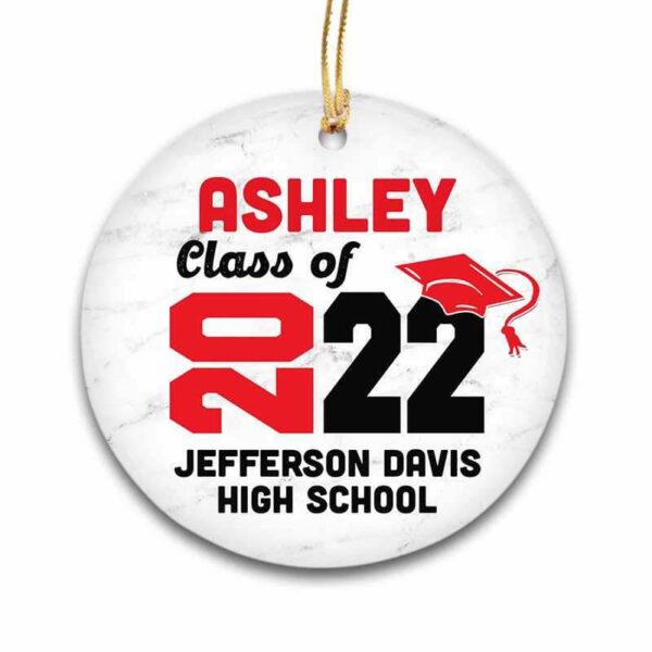 Ornament 2022 Senior Class Of Year Christmas Personalized Circle Ornament
