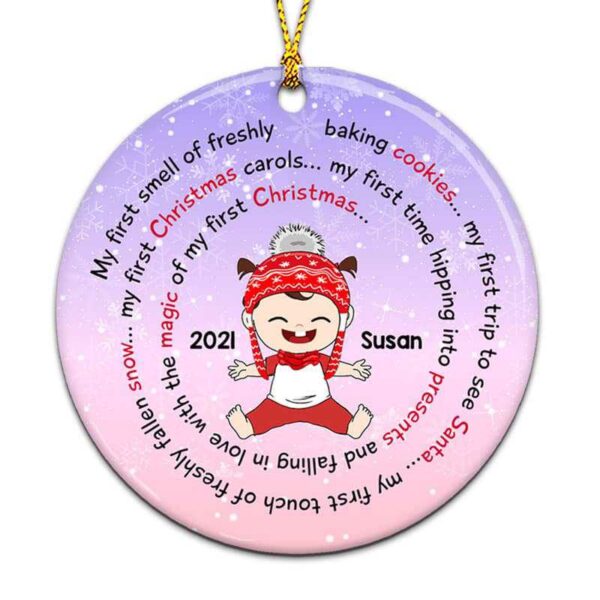 Ornament Baby First Things Personalized Circle Ornament