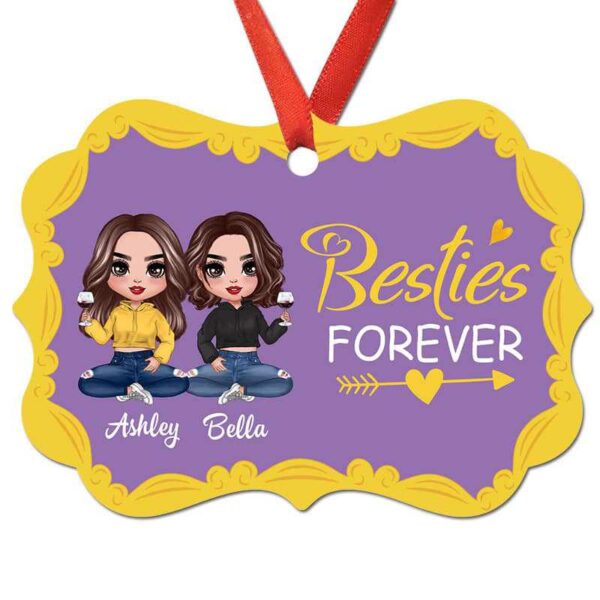 Ornament Besties Forever Doll Friends Personalized Christmas Ornament