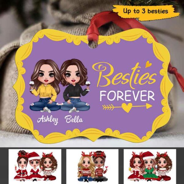 Ornament Besties Forever Doll Friends Personalized Christmas Ornament Pack 1