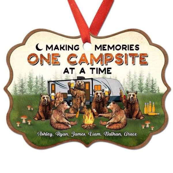 Ornament Camping Bears Family Friends Personalized Christmas Ornament