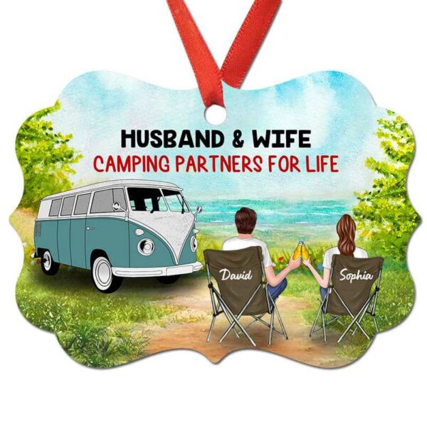 Ornament Camping Partners Husband Wife Personalized Christmas Ornament